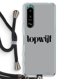 Topwijf Grijs Zwart: Sony Xperia 5 III Transparant Hoesje met koord