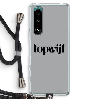 Topwijf Grijs Zwart: Sony Xperia 5 III Transparant Hoesje met koord