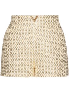 Valentino Garavani short en tweed Optical Valentino - Tons neutres