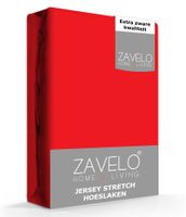 Zavelo® Jersey Hoeslaken Rood-Lits-jumeaux (180x200 cm) - thumbnail