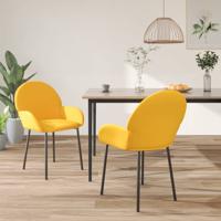Eetkamerstoelen 2 st fluweel geel