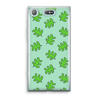 Groene blaadjes: Sony Xperia XZ1 Compact Transparant Hoesje