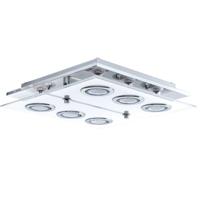 Eglo Led plafondlamp Cabo Square 6x3w - 3000K - 34cm chroom 30932