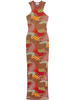 PUCCI robe longue à motif en jacquard - Orange