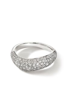 John Hardy bague Surf pavée de diamants - Argent