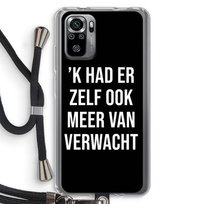 Meer verwacht - Zwart: Xiaomi Redmi Note 10S Transparant Hoesje met koord