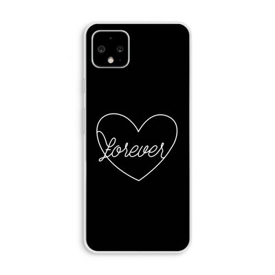 Forever heart black: Pixel 4 XL Transparant Hoesje