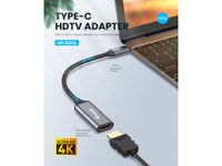 Equip 133491 video kabel adapter 0,15 m USB Type-C HDMI Zwart, Grijs - thumbnail