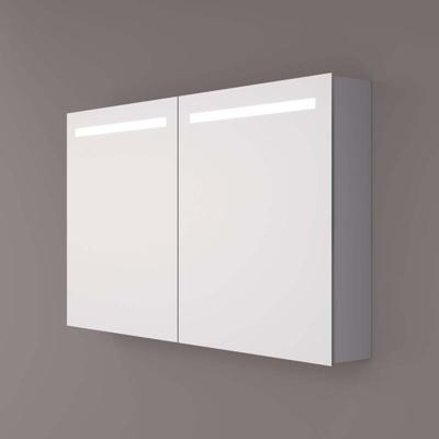 Spiegelkast SPK51000 | 100x70x14 cm | 2 Deuren | Directe LED verlichting | Aluminium | Met spiegelverwarming