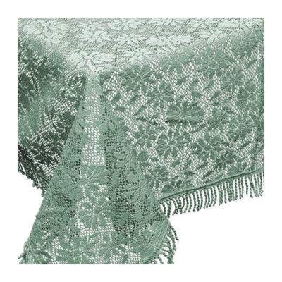 Unique Living tafelkleed/tafellaken - buiten/binnen - groen - 140 x 180 cm - Kant patroon
