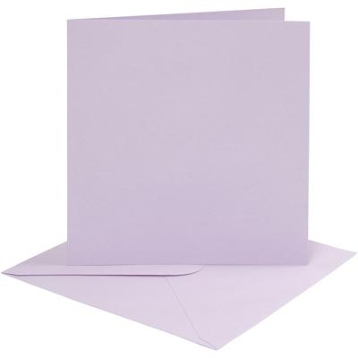 Creativ Company Kaarten en enveloppen, afmeting kaart 15,2x15,2 cm, afmeting envelop 16x16 cm, 210 gr, lichtpaars, 4 set/ 1 doos