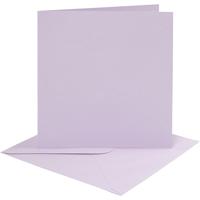 Creativ Company Kaarten en enveloppen, afmeting kaart 15,2x15,2 cm, afmeting envelop 16x16 cm, 210 gr, lichtpaars, 4 set/ 1 doos
