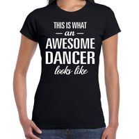 Awesome dancer / danseres cadeau t-shirt zwart dames - thumbnail