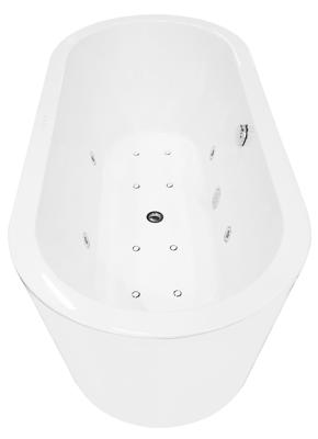 Wiesbaden Libero vrijstaand whirlpool ligbad 170x80 cm acryl glans wit met waste chroom