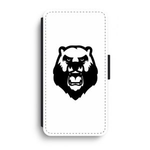 Angry Bear (white): iPhone XR Flip Hoesje