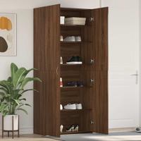 Schoenenkast met plank Bruin 80 x 35.5 x 180 cm Bewerkt hout