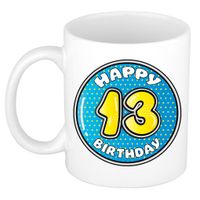 Verjaardag cadeau mok - 13 jaar - blauw - 300 ml - keramiek - thumbnail