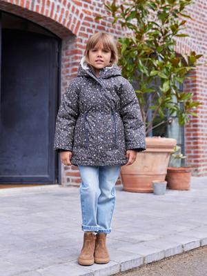 Romantische parka met capuchon voor meisjes marineblauw