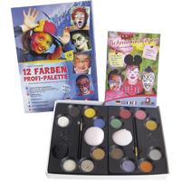 Eulenspiegel Schmink set met stap-voor-stap, diverse kleuren, 1 set