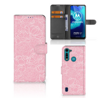 Motorola G8 Power Lite Hoesje White Flowers