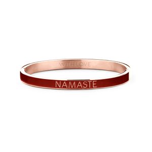 Key Moments 8KM BC0024 Stalen Bangle met Tekst Namaste One-size Rosékleurig / Rood
