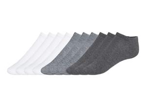 LIVERGY 10 paar sneakersokken (Grijs/wit, 39-42)