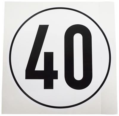 Ad informatiebord "witte plusguide geschwindigkeit" kilometer sign 40km witte plusguide
