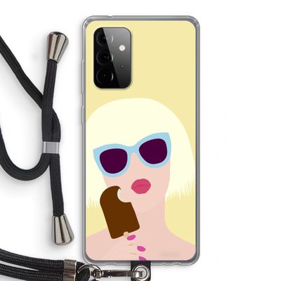 Ice cream: Samsung Galaxy A72 5G Transparant Hoesje met koord