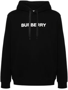 Burberry hoodie en coton à logo imprimé - Noir