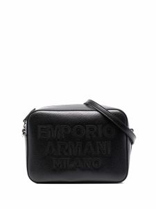 Emporio Armani sac à bandoulière à logo embossé - Noir