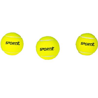 Sportx Tennisballen - 3x - geel - rubber/katoen - in koker - standaard formaat - buitenspeelgoed Sportx Tennisballen - 3x - geel - rubber/katoen - in koker - standaard formaat - buitenspeelgoed