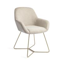 Jesper Home Eetkamerstoel 'Kushi' Beehive Gold, kleur Ivory Ivy
