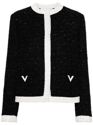Valentino Garavani veste en tweed à sequins - Noir