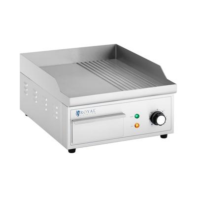 Elektrische grillplaat - 360 x 380 mm - Ribber + Flat - 2.000 W