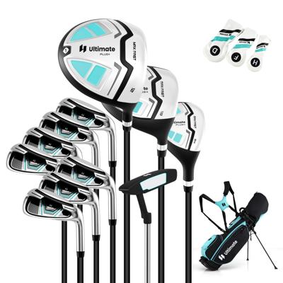 Draagbare Golfset voor Dames 15-Delige Golfset voor Rechtshandigen met Golftas en Regenhoes Groen