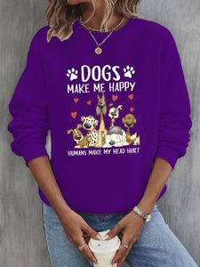 Animal Crew Neck Casual Sweatshirt