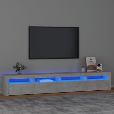 Tv-meubel met LED-verlichting 240x35x40 cm betongrijs