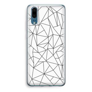 Geometrische lijnen zwart: Huawei P20 Transparant Hoesje