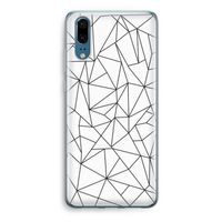 Geometrische lijnen zwart: Huawei P20 Transparant Hoesje