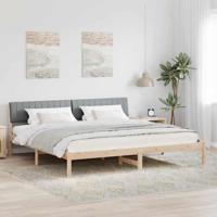 Bedframe Bruin en lichtgrijs 160 x 200 cm Massief grenenhout