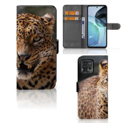 Motorola Moto G72 | Telefoonhoesje | Met pasjeshouder | Luipaard