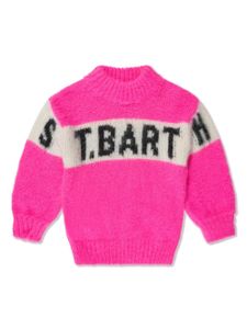 MC2 Saint Barth Kids pull en maille intarsia à col montant - Rose