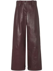 Rosetta Getty pantalon ample en peau d'agneau - Marron