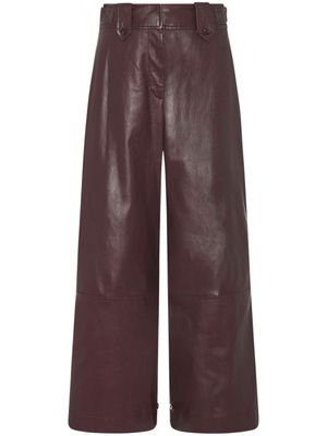 Rosetta Getty pantalon ample en peau d'agneau - Marron