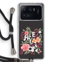 Hello in flowers: Xiaomi Mi 11 Ultra Transparant Hoesje met koord