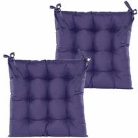 Stoelkussen gewatteerd - 2x - paars - 38 x 38 cm - binnen/buiten