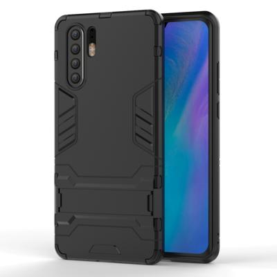 Schokbestendige PC + TPU geval voor Huawei P30 Pro met houder (zwart)