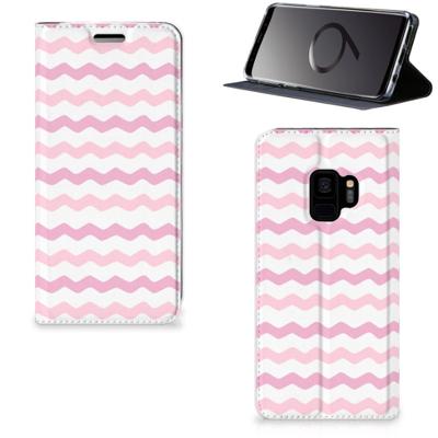 Samsung Galaxy S9 | Hoesje met Magneet | Waves Roze