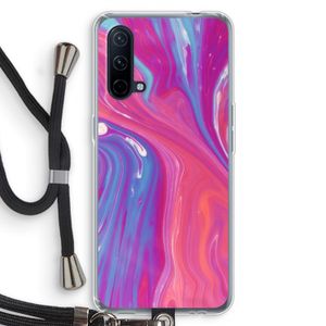 Paarse stroom: OnePlus Nord CE 5G Transparant Hoesje met koord