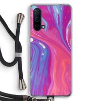 Paarse stroom: OnePlus Nord CE 5G Transparant Hoesje met koord